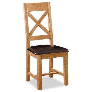 Salisbury Cross Back Faux Leather Dining Chair