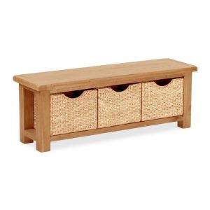 Salisbury Oak Bench with Baskets