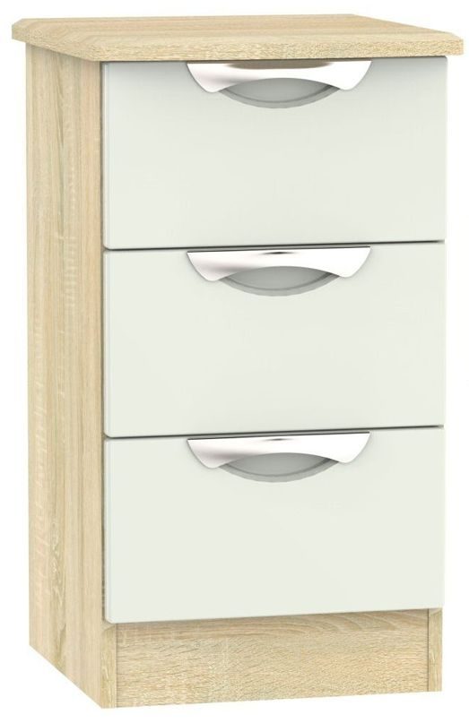 3-1662797635Camden-3-Drawer-Bedside-Cabinet-High-Gloss-Kaschmir-and-Light-Oak-Clearance-P29